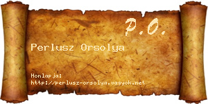 Perlusz Orsolya névjegykártya