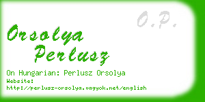 orsolya perlusz business card